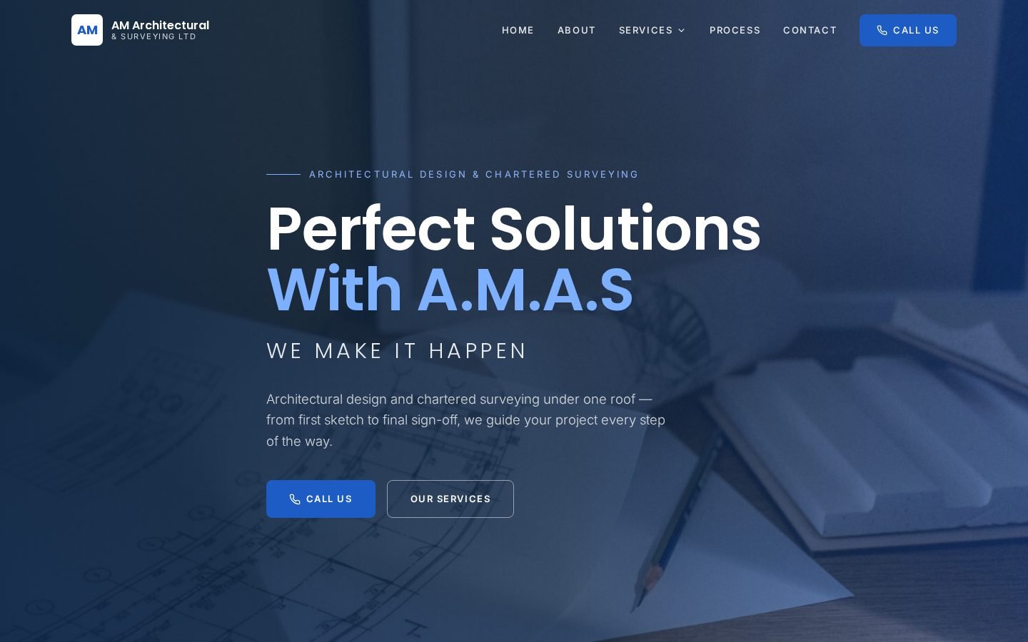 AM Architectural & Surveying Ltd website designed by Ivory Digital