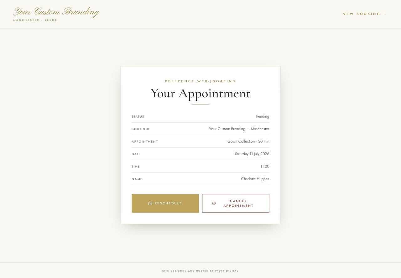 Bride managing her own appointment online